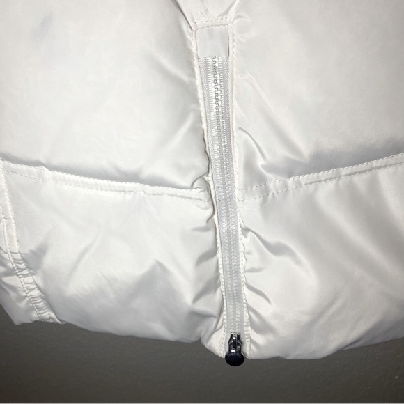 NWOT Laundry by Shelli Segal Faux Fur Collar Down Feather White Puffer Coat In M - Picture 8 of 14